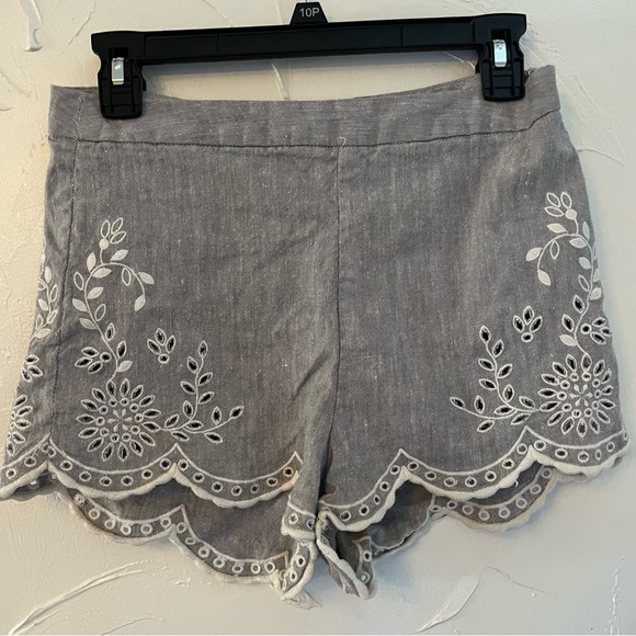 Free People Women's Gray Life's Too Short Eyelet Shorts Size 4 - Picture 2 of 11